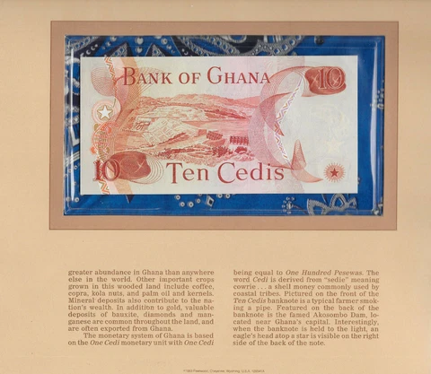 Most Treasured Banknotes Ghana 1978 10 Cedis P-16f UNC Prefix E/2 Cover