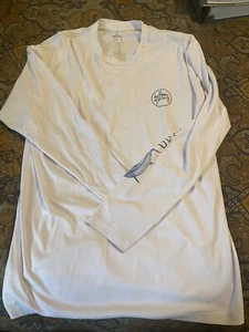 Guy Harvey Mens Performance Long Sleeve Fishing Boating White Large EUC - Picture 1 of 4