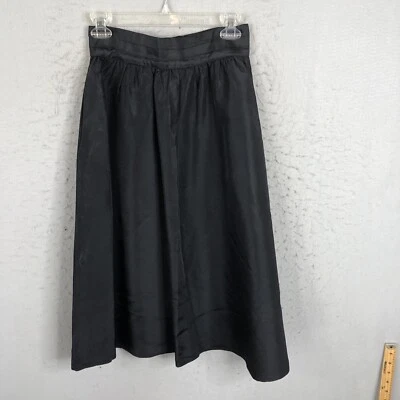 复古 Gunne Sax 裙子青少年 9 黑色 Tafetta Jessica McClintock Whimsigoth — 第 1/4 张图片