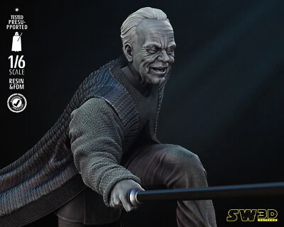 Emperor Palpatine 3D Printed Figure, Star Wars Darth Sidious Statue, Unpainted - Image 1 of 4