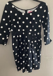 Betsy Johnson Damen Polka Print 3/4 Arm Kleid Größe 2 - Bild 1 von 2