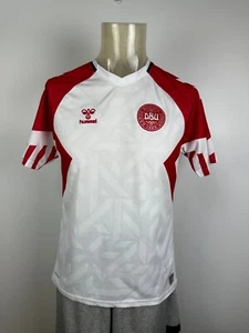 DENMARK 2023 2024 AWAY FOOTBALL SHIRT SOCCER JERSEY HUMMEL WHITE SIZE M MEN - Picture 1 of 13