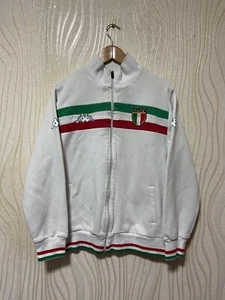 ITALY FOOTBAL SOCCER JACKET KAPPA sz XL MEN WHITE VINTAGE - Picture 1 of 18