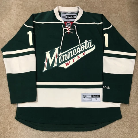 Reebok Zach Parise Minnesota Wild Word Mark NHL Jersey Green Alternate Third S Cover