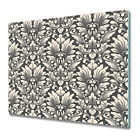 Glass Chopping Board Vector damask classical luxury golden and grey 60x52