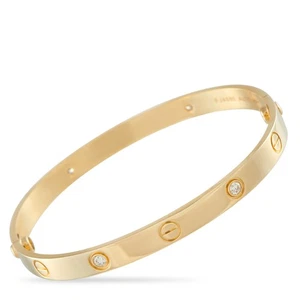 Pulsera Cartier LOVE 4 Diamantes Oro Amarillo 18K Talla 21 CA08-112025 - Imagen 1 de 4