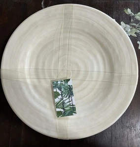 NEW Set of 4 Tommy Bahama Tan Burlap -Look Melamine Dinner Plate - Picture 1 of 5