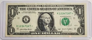 Billete estrella 1234 billete de un dólar de $1, serie escalera parcial 2021 - Imagen 1 de 2