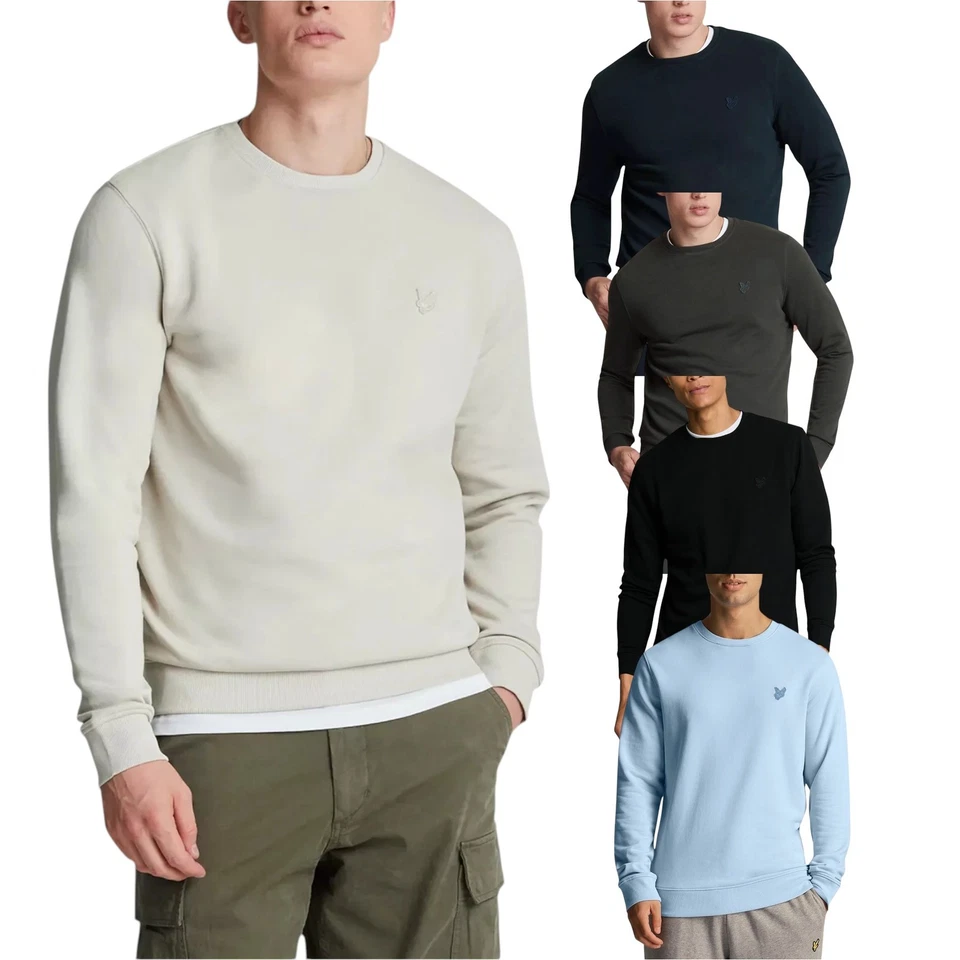 Lyle & Scott ML2255TON Tonal Eagle Mens Crew Neck Knitted Jumper Sweatshirt Top - Image 1 of 4