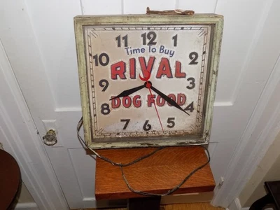 Vintage Time To Buy Rival Dog Food Advertising Clock - Image 1 of 4