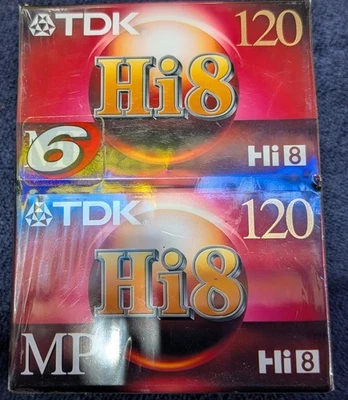 Lote com 6 fitas de vídeo seladas para filmadora TDK Hi8 MP120 P6-120H8MP novo pacote - Imagem 1 de 4