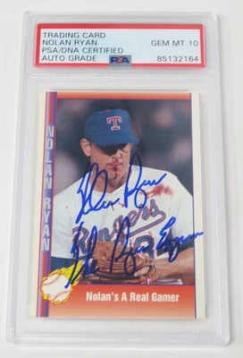 Nolan Ryan HOF Signed Autograph 1991 Pacific Bloody Lip Card # 92 PSA 10 Auto - Image 1 of 4