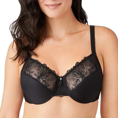 40D Nuevo Sujetador Wacoal Slim Silhouette Minimizer 857361, Negro Foto 1 de 4