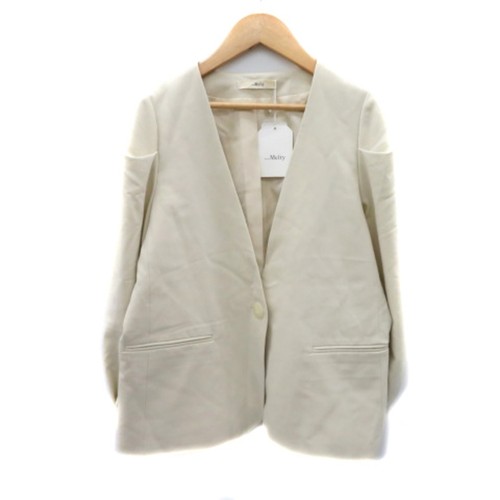 OFF WHITE Giacca Melty senza colletto lunghezza media completamente foderata singolo bottone F bianco sporco usata 0d