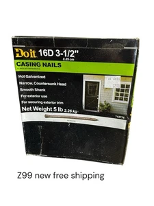 5 LB Pounds Do it 16d x 3-1/2" 10 ga Hot Galvanized Trim Casing Nails 713776 - Picture 1 of 1