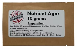 Nutrient Agar 10 grams - FREE SHIPPING!!! - Picture 1 of 6