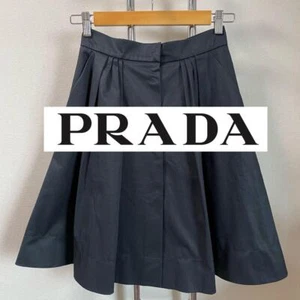 PRADA Biesen Baumwollrock schwarz Gr. 38 Damen Ganzjahresrock vorne geknöpft - Bild 1 von 6