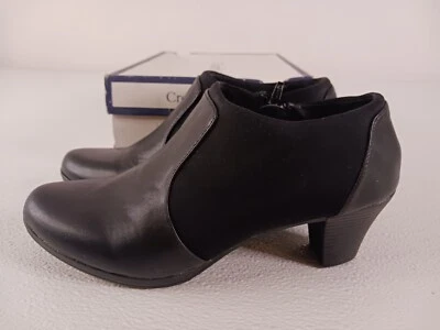 Zapatos de tacón negros Croft And Barrow para mujer talla 7,5 de cuero informales con cremallera interior Foto 1 de 4