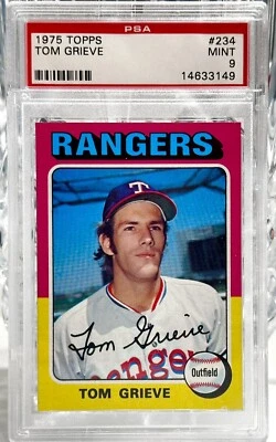 1975 Topps Tom Grieve #234 PSA 9 MINT ONLY 16 HIGHER - Image 1 of 2