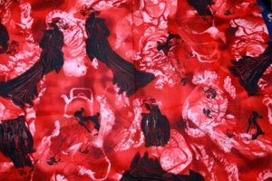 GEISHA IN BLACK AND RED FROM TIMELESS TREASURES - 100% COTTON FABRIC - Picture 1 of 7