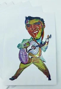 Elvis Presley Playing Guitar Blank Note Card Set of 8 w 7 Envelopes Any Occasion - Bild 1 von 4