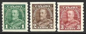 Canada 1935 KGV Pictorial issue #228-230 COIL Set F/VF-H CV $65.00 - Picture 1 of 2