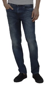 $79 KENNETH COLE NEW YORK Straight-Fit Blasted Jeans Cotton, Indigo, 28X30 - Picture 1 of 2