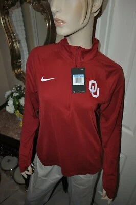 Nike DRI Fit Oklahoma Sooners OU 1/4 Zip Tag Multiple Sizes Slim Fit  New w Tags - Image 1 of 4