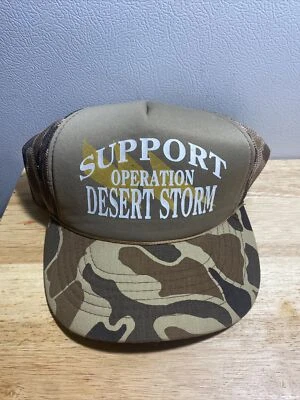 De colección Operación Tormenta del Desierto Malla Camionero Snap Back Sombrero Raro Camuflaje Foto 1 de 4