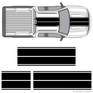 Dual Rally Racing Stripes 3M Vinyl Double Stripe for Ford F-150 F-250 or F-350 - Picture 1 of 7