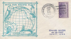 MILITARY NAVAL COVER FIRST DAY EVENT - USS MOUNTIKATMA  WITH PACIFIC FLEET - Picture 1 of 2