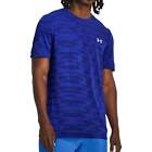 Under Armour Mens Seam-less Ripple Short Sleeve Workout Top Gym Tops - Blue