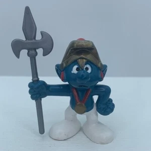 Smurfs 20109 Knight Smurf Castle Roman Guard Vtg Figure Schleich Peyo Figurine - Picture 1 of 5
