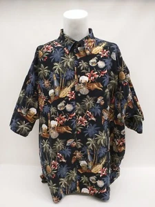 Pierre Cardin Hawaiian Beach Scene Beer Pineapple Seashells SS Shirt Size 4XL - Picture 1 of 1