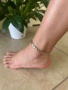 Pulsera tobillera magnética más delgada para mujer y hombre equilibrio energía poder calma paz alegría - Imagen 1 de 10