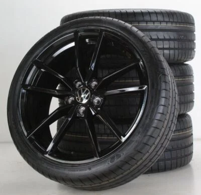 VW Golf 7 R TCR Sommerräder 19 Zoll Pretoria schw Felgen 5G0601025AJ 5G0601025CK - Bild 1 von 4