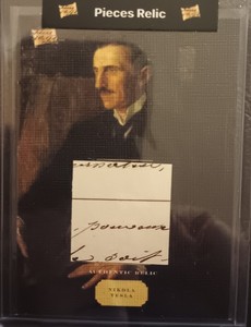 2023 Pieces of the Past Nikola Tesla Canvas Relic!