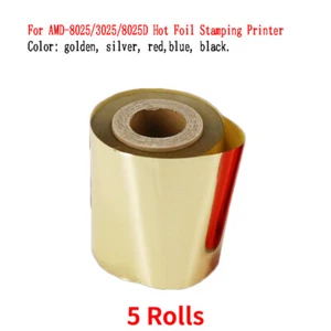 5 rolek papieru z gorącej folii 6,4 cm * 100 m do drukarki gorącej folii AMD-8025 / 3025 / 8025D - Zdjęcie 1 z 3