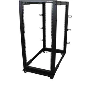 StarTech 25U Adjustable Depth Open Frame 4 Post Server Rack w/ Casters - Picture 1 of 6
