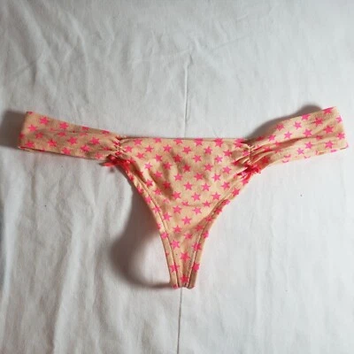 Tanga Victoria's Secret Rosa Extra Baja Mediana Naranja Rosa Banda Acanalada Foto 1 de 4