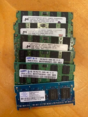 micron(3), samsung(2),  2gb ddr2-5300 667mhz memory(laptop)/warranty - Image 1 of 3