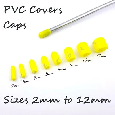 TAPPO TERMINALE GIALLO ASTA BARRA VITI BULLONI CAVO TUBI PVC GOMMA COPRIFILETTI TAPPI - Immagine 1 di 2