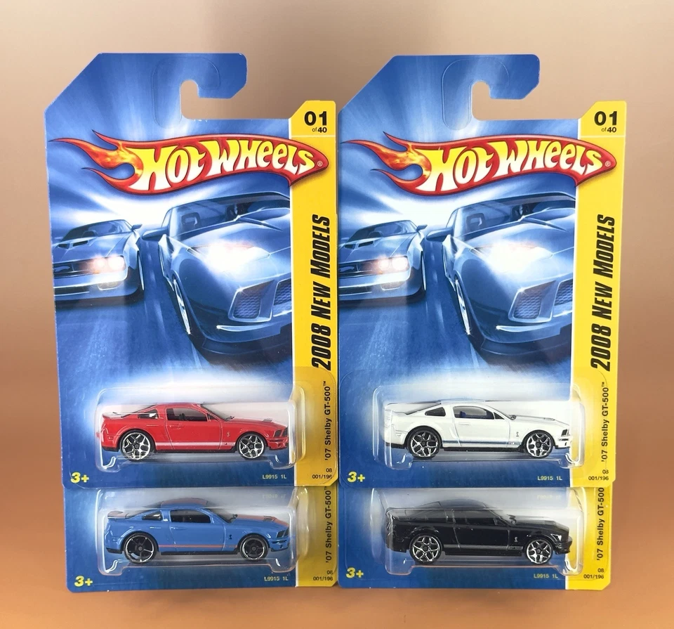 Hot Wheels 2008 New Models ’07 SHELBY GT-500 (lot of 4 variations) 01/40 - Image 1 of 4