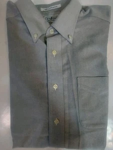 LL Bean Size 17/34 Button Down Wrinkle Resistant Long Sleeve Men's Shirt Gray - Picture 1 of 6