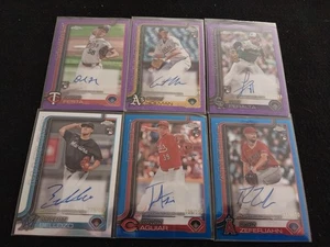 2025 Topps Cromo Novato Autógrafos Refractor Lote 6 Tarjetas/150/250 Azul AUTO RC - Imagen 1 de 1