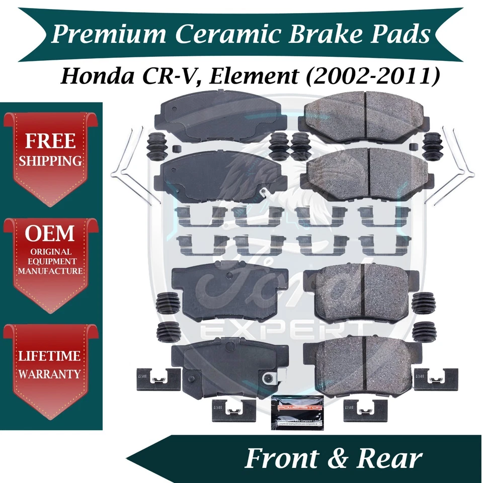 Nuevo kit de pastillas de freno delanteras y traseras de cerámica OE para Honda CR-V 2002-2011 y elemento Foto 1 de 4