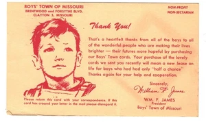 UNITED STATES ADDVERTISING ON GOV.POSTAL CARD.BOYS TOWN OF MISSOURI. - Picture 1 of 2
