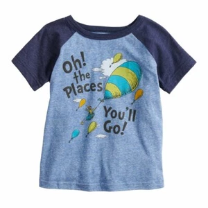 Dr. Seuss Oh! The Places You'll Go! Hot Air Balloons Boys T-Shirt (Blue) - Picture 1 of 5