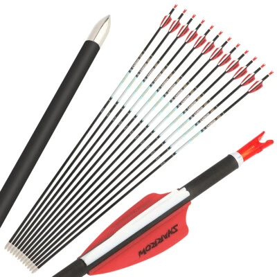 6/12 X 32'' Archery Pure Carbon Arrow SP300-1000 Bow Hunting Shooting Target - Image 1 of 4