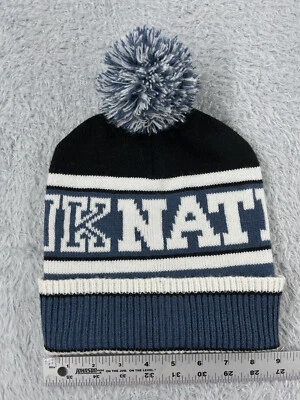 Victoria's Secret Beanie Toque 成人 均码 蓝色 白色 丙烯酸 粉色 Pom — 第 1/4 张图片